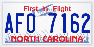 NC license plate AFO7162