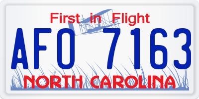 NC license plate AFO7163