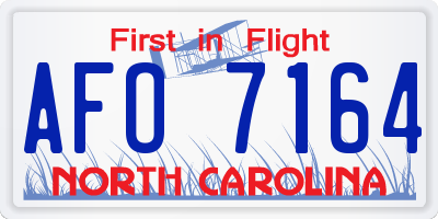 NC license plate AFO7164