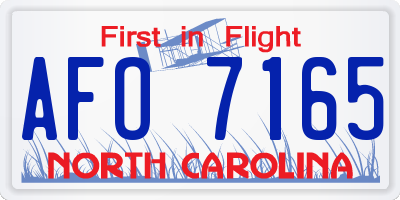 NC license plate AFO7165