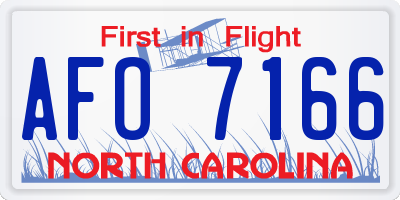 NC license plate AFO7166