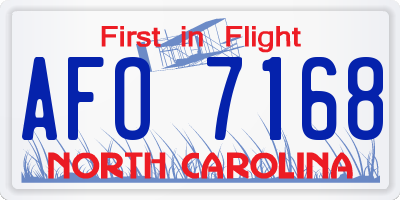 NC license plate AFO7168