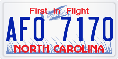 NC license plate AFO7170