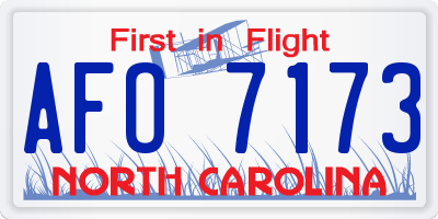 NC license plate AFO7173
