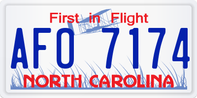 NC license plate AFO7174