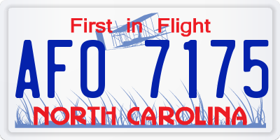 NC license plate AFO7175