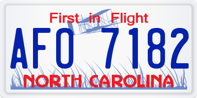 NC license plate AFO7182