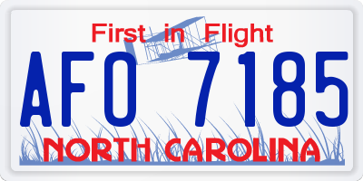 NC license plate AFO7185