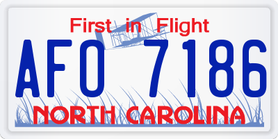 NC license plate AFO7186