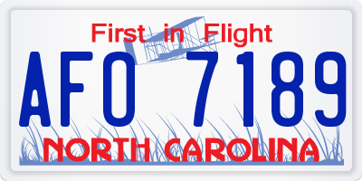NC license plate AFO7189