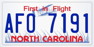 NC license plate AFO7191