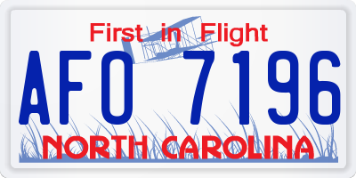 NC license plate AFO7196