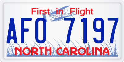 NC license plate AFO7197