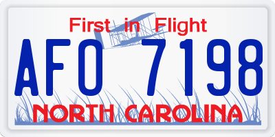 NC license plate AFO7198