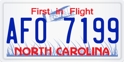 NC license plate AFO7199