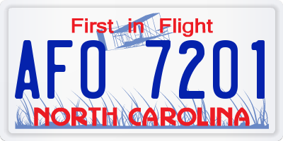 NC license plate AFO7201