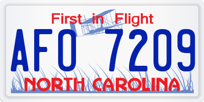 NC license plate AFO7209
