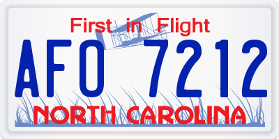 NC license plate AFO7212
