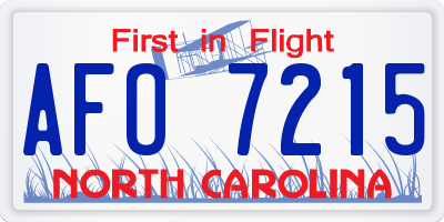 NC license plate AFO7215