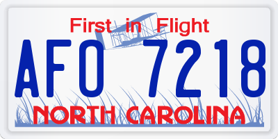 NC license plate AFO7218