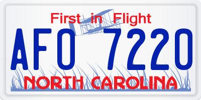 NC license plate AFO7220