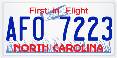 NC license plate AFO7223
