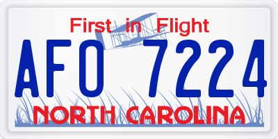 NC license plate AFO7224