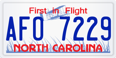NC license plate AFO7229