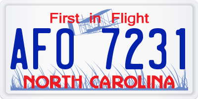 NC license plate AFO7231