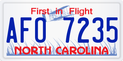 NC license plate AFO7235