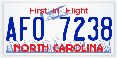 NC license plate AFO7238