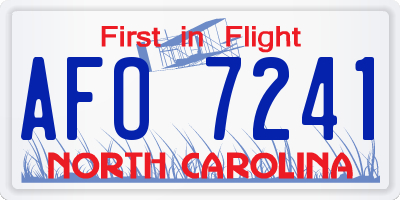 NC license plate AFO7241