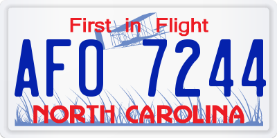 NC license plate AFO7244