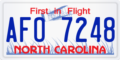 NC license plate AFO7248