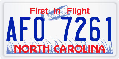 NC license plate AFO7261