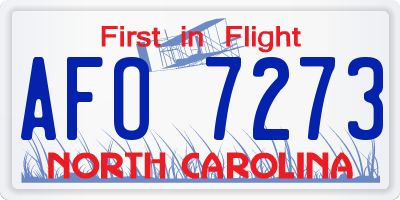 NC license plate AFO7273