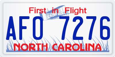 NC license plate AFO7276