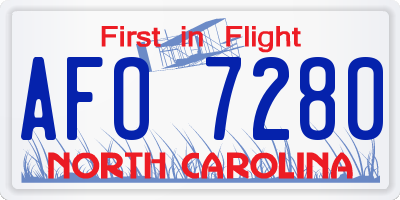 NC license plate AFO7280