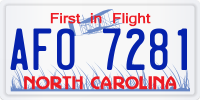 NC license plate AFO7281
