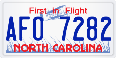 NC license plate AFO7282