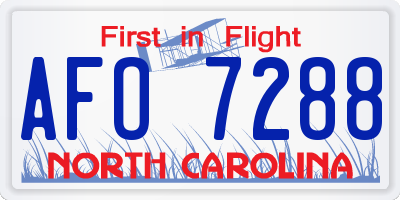 NC license plate AFO7288