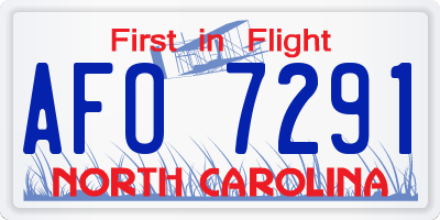 NC license plate AFO7291