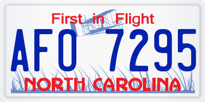 NC license plate AFO7295