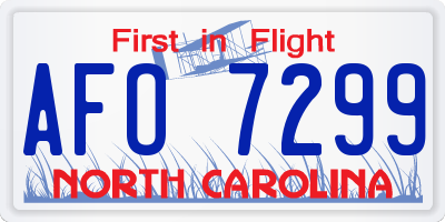 NC license plate AFO7299