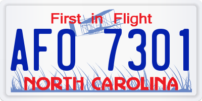 NC license plate AFO7301