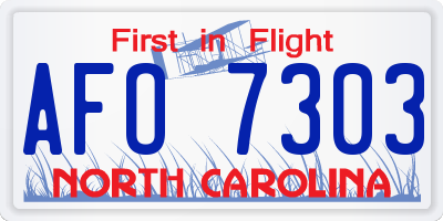 NC license plate AFO7303