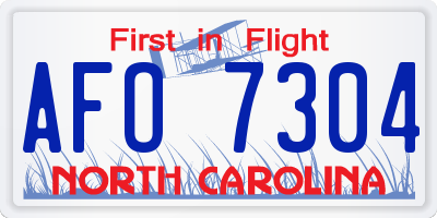 NC license plate AFO7304
