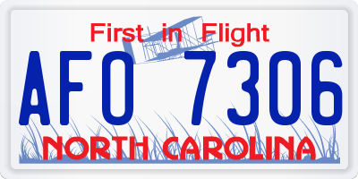 NC license plate AFO7306