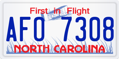NC license plate AFO7308