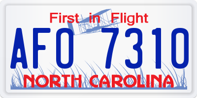 NC license plate AFO7310